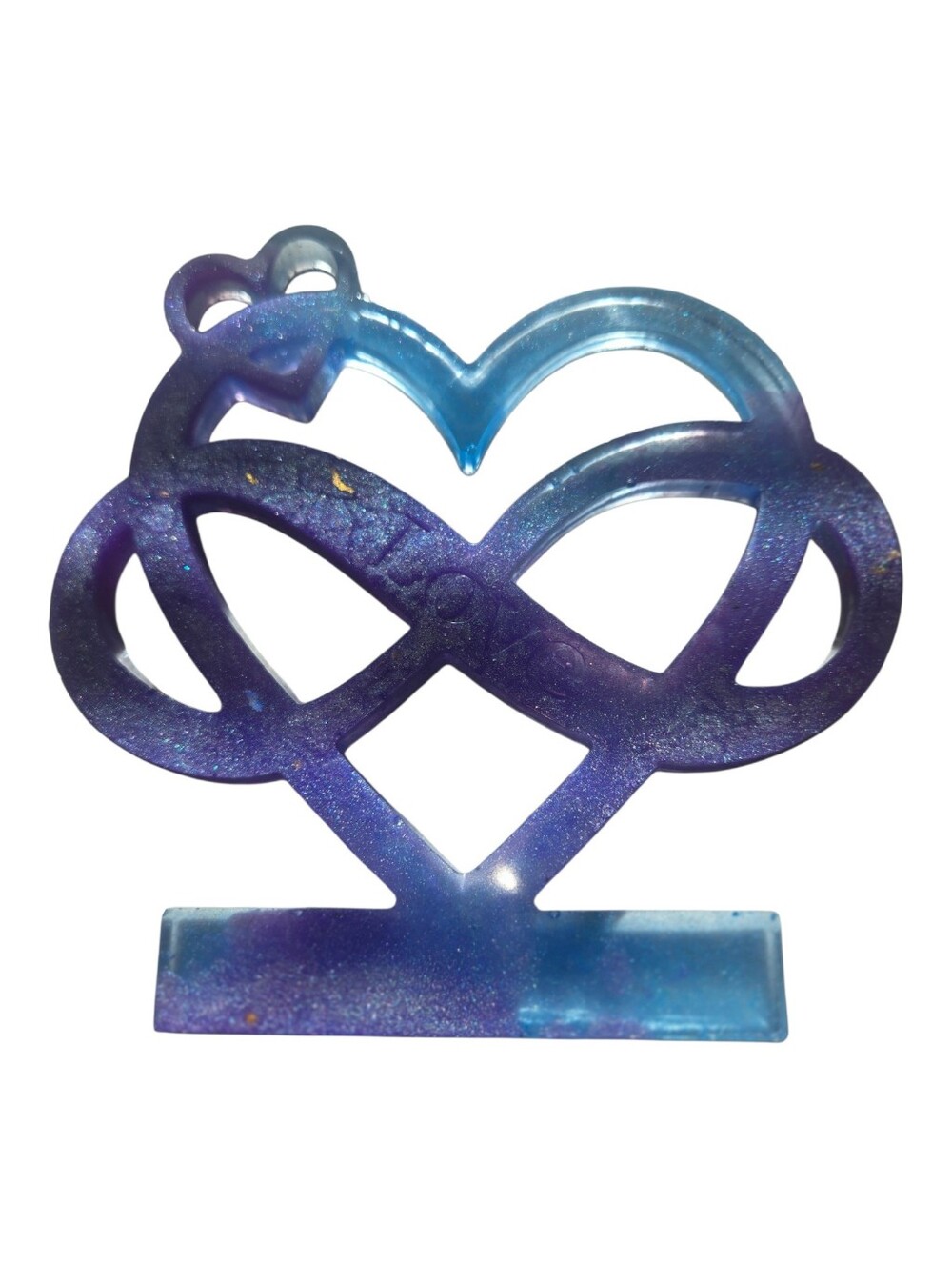 Resin Love Sign – Infinity Heart Sculpture, Glitter Ombre - Picture 5 of 5